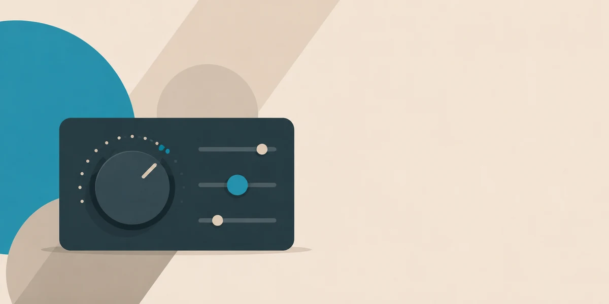 Panel de control con dial y reguladores deslizantes, ilustración del simulador de revisión de la hipoteca euríbor