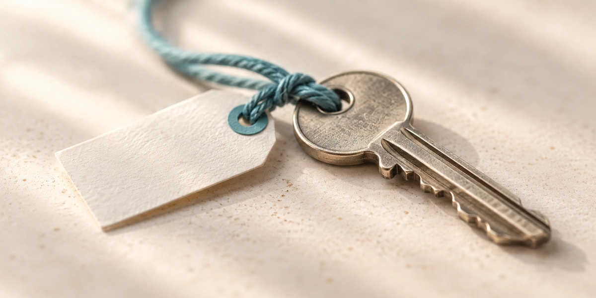 Llave de vivienda con etiqueta