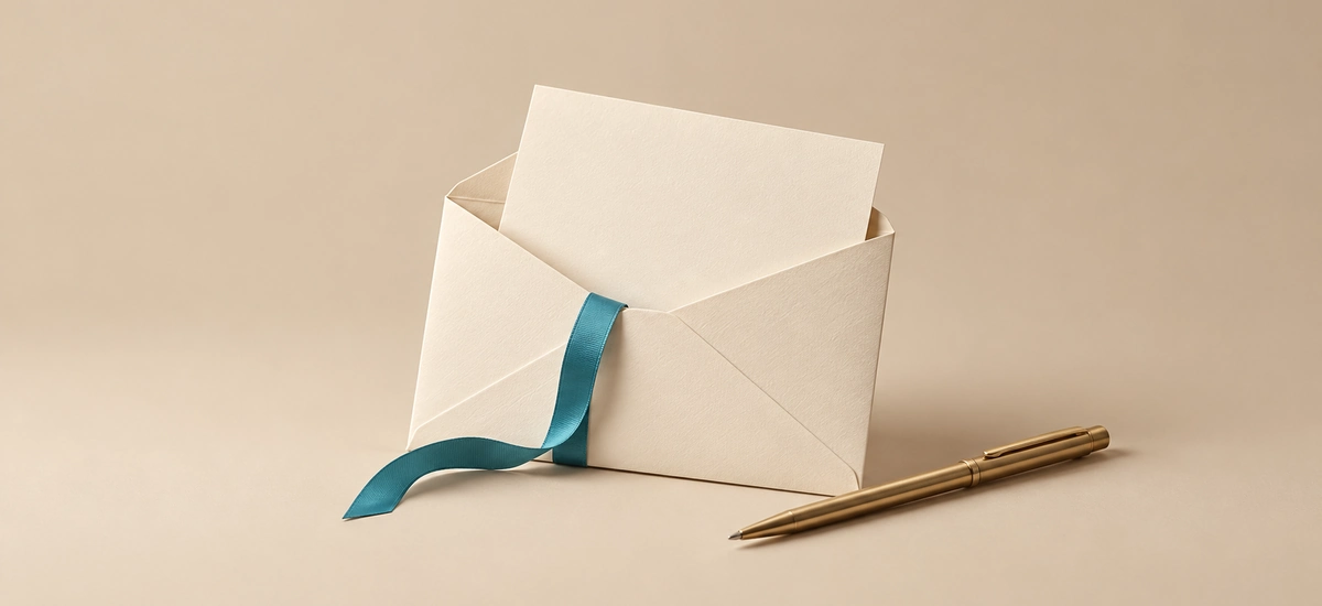 Sobre abierto con una carta y un bolígrafo, que representa cómo consultar BADEXCUG gratis
