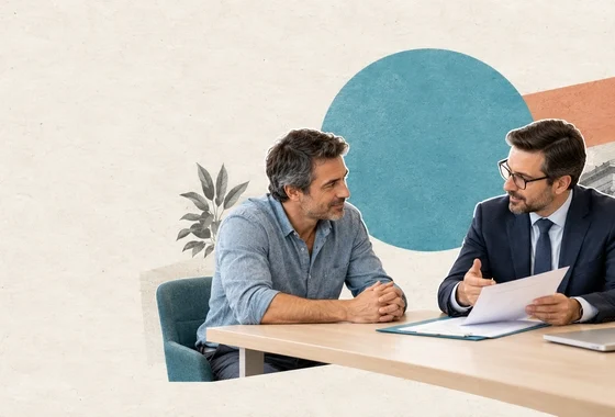 Cliente hablando con una asesor bancario sobre cómo negociar una deuda con el banco